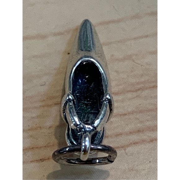 .925 Vintage Sling Back High Heel Shoe Sterling Silver Jewelry Charm - Picture 5 of 14